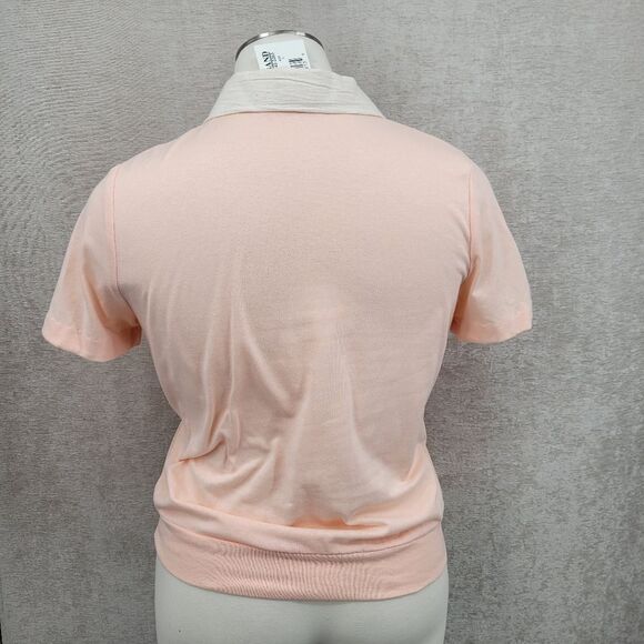 Haband Vintage Peach Floral Women's Top Cottagecore Spring Deadstock Blouse Tee - Picture 5 of 11
